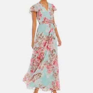 Eliza J Mint Floral Dress